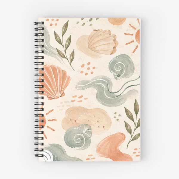 Item preview, Coastal Boho Seashell Pattern – Retro Beach Watercolor Wallpaper designed and sold by Barelythere2324.