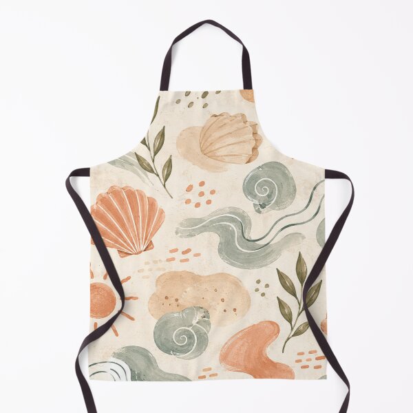 Item preview, Coastal Boho Seashell Pattern – Retro Beach Watercolor Wallpaper designed and sold by Barelythere2324.