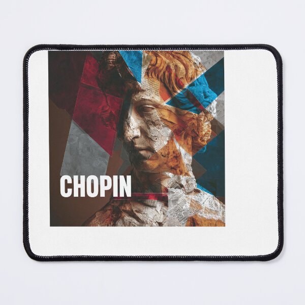Item preview, Chopin – Musical Collage Art Print | Romantic Era Piano Composer Poster designed and sold by OzzFrequency.