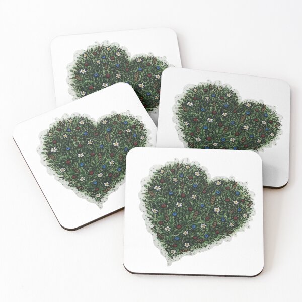 Item preview, Acrylic painting of a heart made of flowers, berries and herbs designed and sold by creaphyl28.