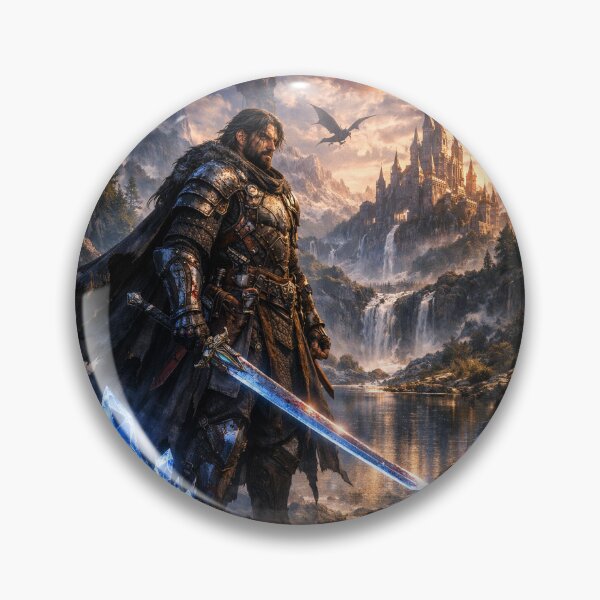 Item preview, Fantasy warrior in mystical landscape designed and sold by AlphaRo.