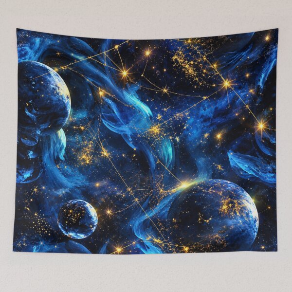 Item preview, Cosmic Pattern | Galaxy & Constellation Digital Art | Dark Blue Spacecore Aesthetic designed and sold by CharismaticMindArt.