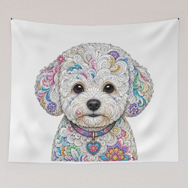 Item preview, Colorful Bichon Frise designed and sold by PaintedbyCarol.