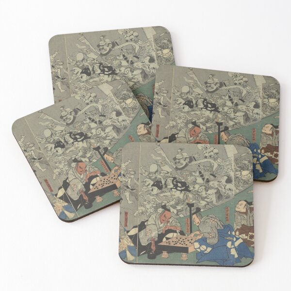 Item preview, Vintage Japanese Yokai Ukiyo-e: Minamoto no Yorimitsu and the Earth Spider Demons designed and sold by vekotpu.