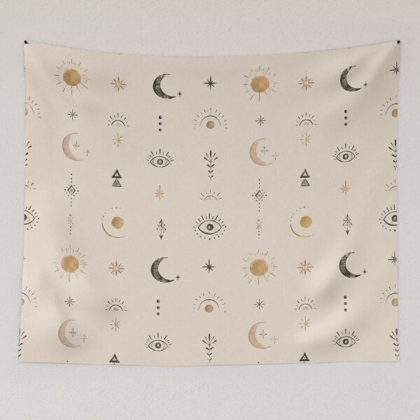 Item preview, Celestial Boho Pattern – Sun Moon Mystic Seamless Design designed and sold by Barelythere2324.