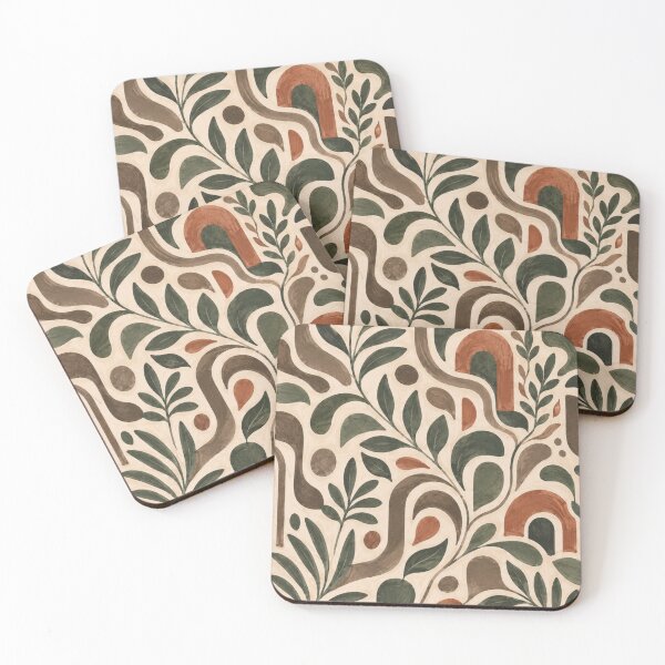 Item preview, Boho Botanical Rainbow Pattern – Earthy Abstract Nature Seamless Design designed and sold by Barelythere2324.