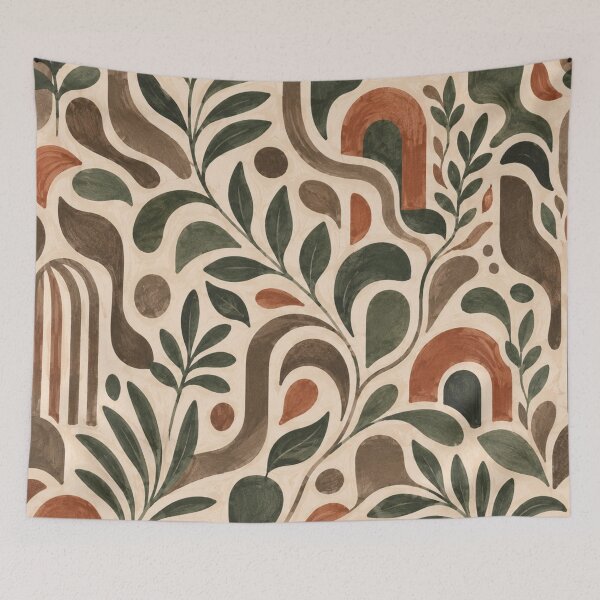 Item preview, Boho Botanical Rainbow Pattern – Earthy Abstract Nature Seamless Design designed and sold by Barelythere2324.