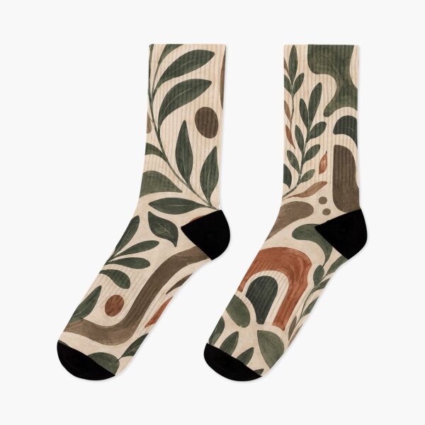 Item preview, Boho Botanical Rainbow Pattern – Earthy Abstract Nature Seamless Design designed and sold by Barelythere2324.