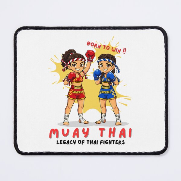 Item preview, Cute Muay Thai Girls – Welcome Thailand Travel Chibi Fighters | Born to Win Thai Boxing Art designed and sold by Beeform.