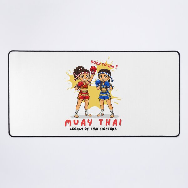 Item preview, Cute Muay Thai Girls – Welcome Thailand Travel Chibi Fighters | Born to Win Thai Boxing Art designed and sold by Beeform.