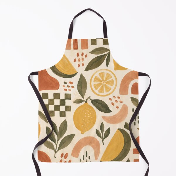 Item preview, Mediterranean Lemon Pattern – Retro Citrus Boho Seamless Design designed and sold by Barelythere2324.