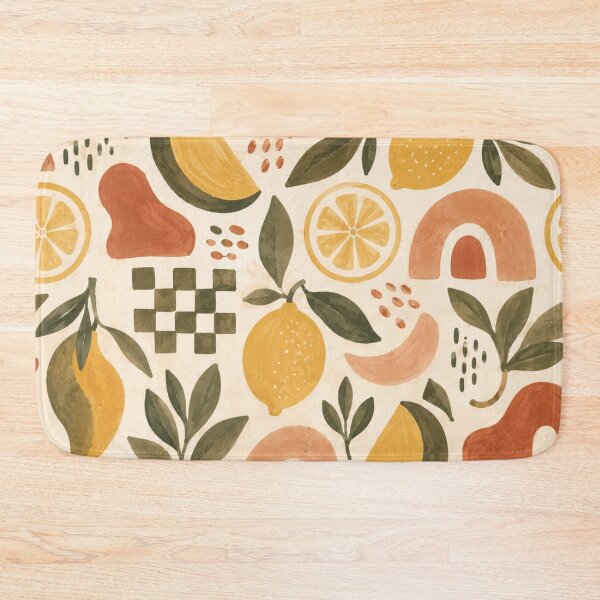 Item preview, Mediterranean Lemon Pattern – Retro Citrus Boho Seamless Design designed and sold by Barelythere2324.
