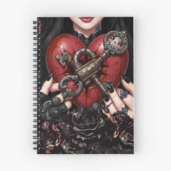 Item preview, Heart under lock // Gothic kawaii dark romance art designed and sold by Creativ_Design.