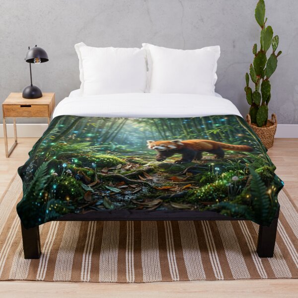 Item preview, Magical Red Panda in Fantasy Bamboo Forest designed and sold by Quiet life.