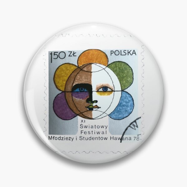 Item preview, Poland Polska Polish Vintage Sun Face Postage Stamp designed and sold by red-amber65.