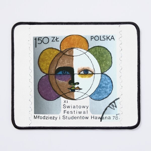 Item preview, Poland Polska Polish Vintage Sun Face Postage Stamp designed and sold by red-amber65.