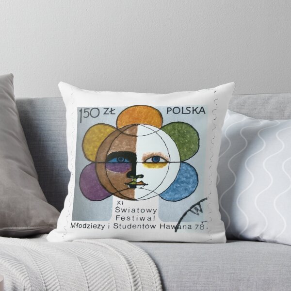 Item preview, Poland Polska Polish Vintage Sun Face Postage Stamp designed and sold by red-amber65.