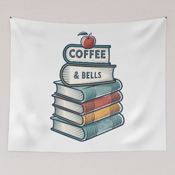 Item preview, Coffee And Bells Funny Teacher Gift Retro Books designed and sold by MintedArts.