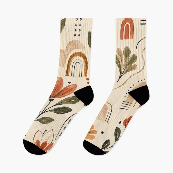 Item preview, Retro Boho Floral Rainbow Pattern – Abstract Botanical Seamless Design designed and sold by Barelythere2324.