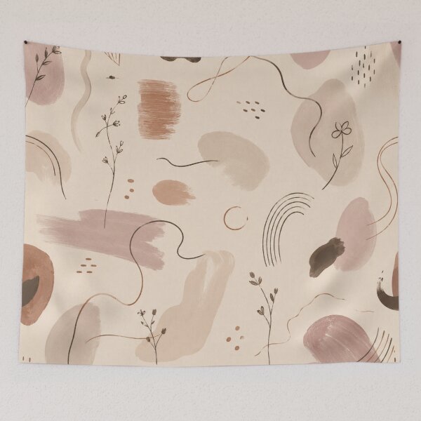 Item preview, Minimalist Abstract Boho Pattern – Neutral Line Art Seamless Design designed and sold by Barelythere2324.