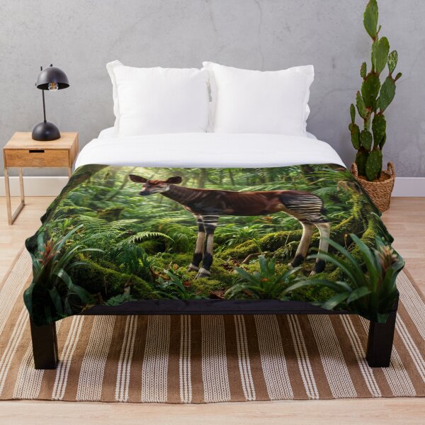 Item preview, Majestic Okapi in Lush Tropical Jungle designed and sold by Quiet life.
