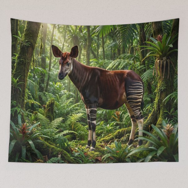 Item preview, Majestic Okapi in Lush Tropical Jungle designed and sold by Natural life.