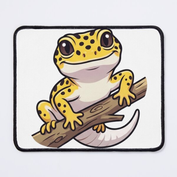 Item preview, Cute Leopard Gecko Branch Sticker Illustration designed and sold by HoneyBreezeCo.