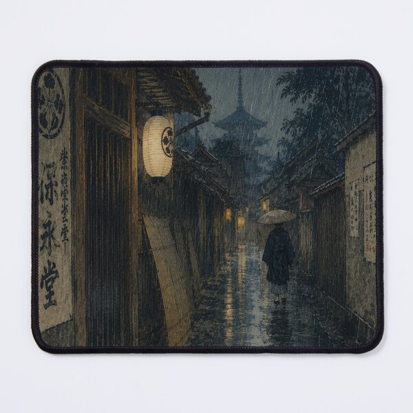 Item preview, Rainy Kyoto Alley Ukiyo-e Wall Art Japanese Night Street Print designed and sold by Vandy Fullam.