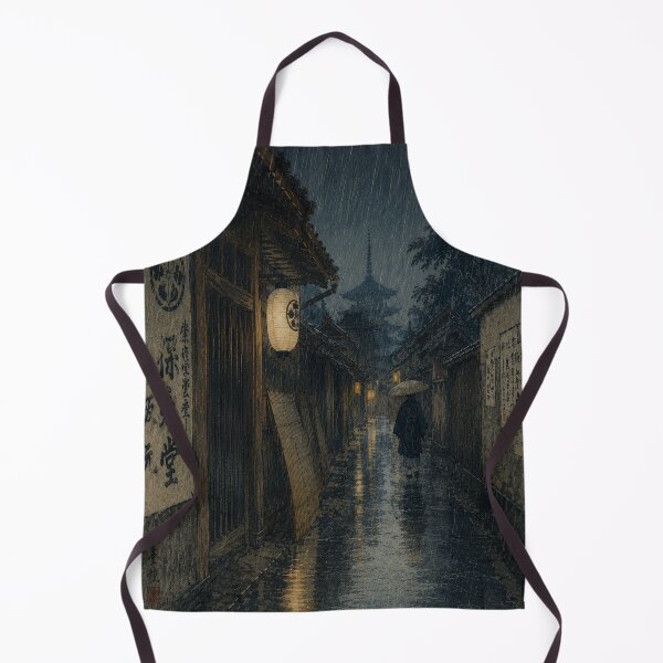 Item preview, Rainy Kyoto Alley Ukiyo-e Wall Art Japanese Night Street Print designed and sold by Vandy Fullam.