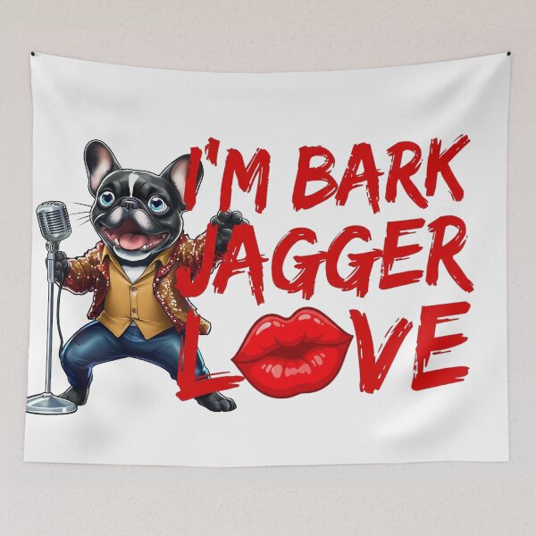 Item preview, Bark Jagger Classic Rock French Bulldog Parody designed and sold by ArtisticDesignsbyLinda.