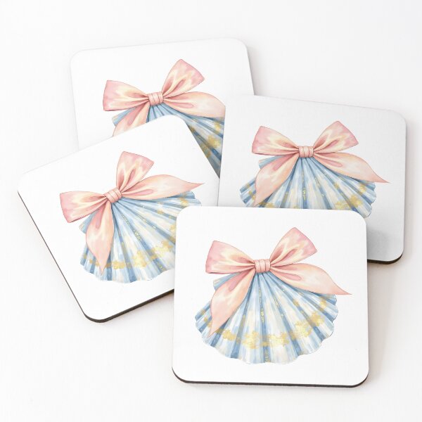 Item preview, Coastal Coquette Seashell Bow Watercolor Style designed and sold by Dreamsinpastel.