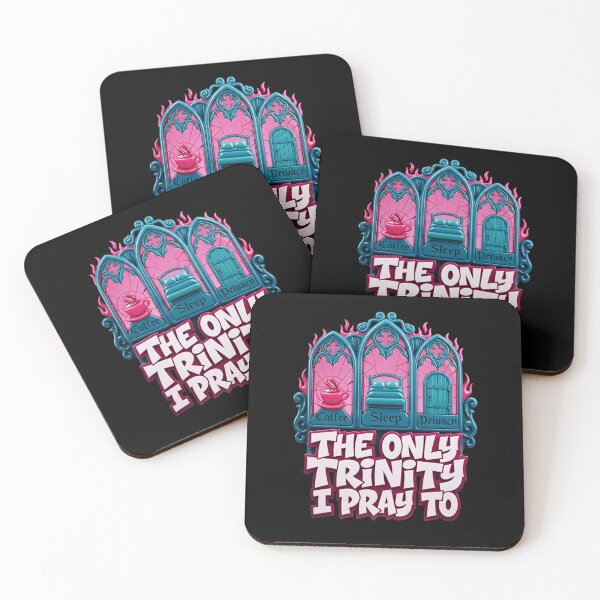Item preview, The Only Trinity I Pray To Coffee Sleep Privacy Gothic Graphic — Dark Humor Introvert Streetwear  designed and sold by SkTee2k.