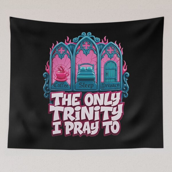 Item preview, The Only Trinity I Pray To Coffee Sleep Privacy Gothic Graphic — Dark Humor Introvert Streetwear  designed and sold by SkTee2k.
