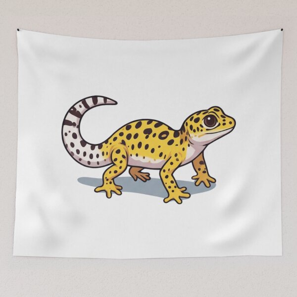Item preview, Leopard Gecko Cartoon Reptile Illustration designed and sold by HoneyBreezeCo.