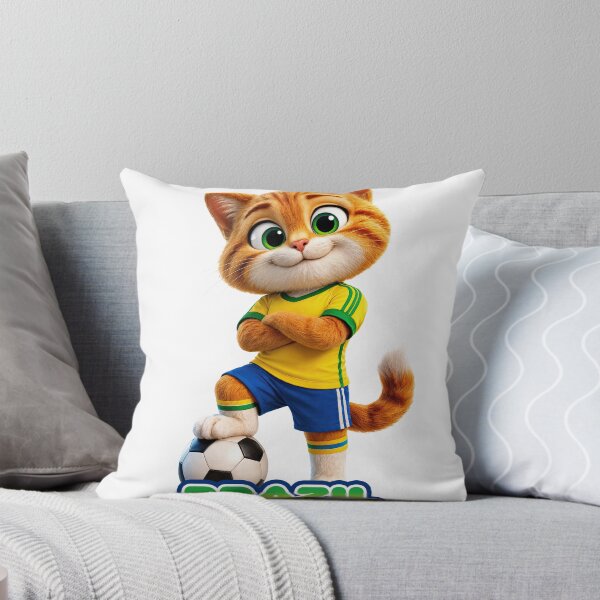 Item preview, Sticker - Decal - Brazil Cat Soccer Spirit designed and sold by ForeverPrintsOK.