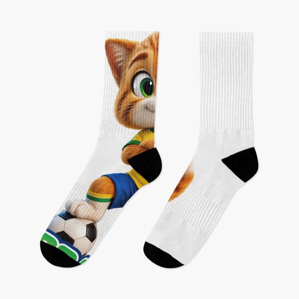Item preview, Sticker - Decal - Brazil Cat Soccer Spirit designed and sold by ForeverPrintsOK.
