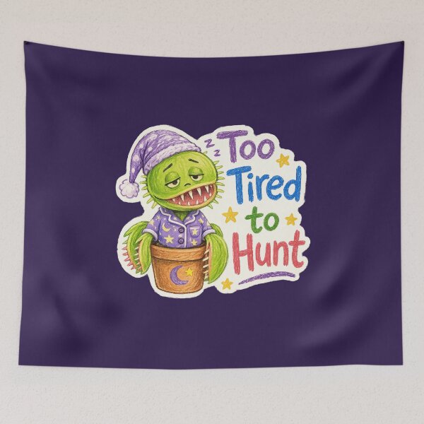 Item preview, Too Tired to Hunt Sleepy Venus Flytrap Sticker designed and sold by YuliaHulia.