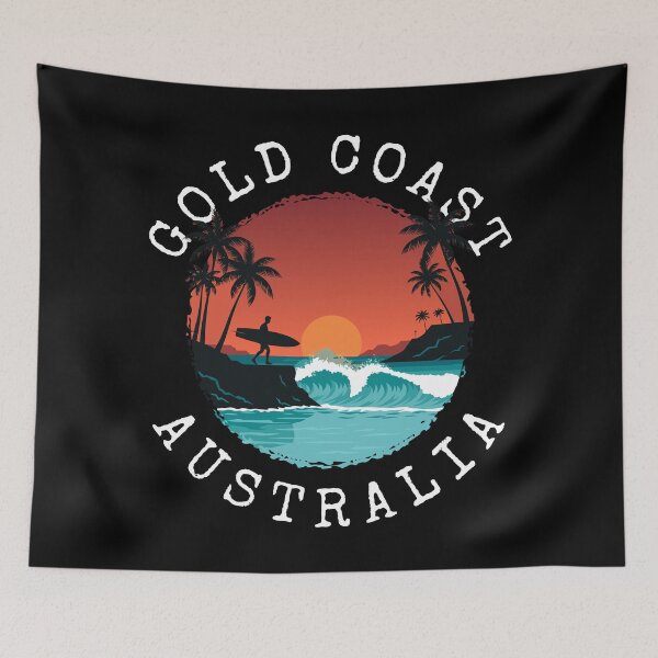 Aperçu de l'œuvre Gold Coast - Australie (avec lettrage blanc) créée et vendue par VelvetRoom.