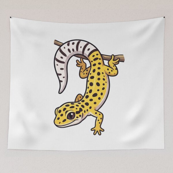 Item preview, Hanging Leopard Gecko Cute Lizard Sticker designed and sold by HoneyBreezeCo.