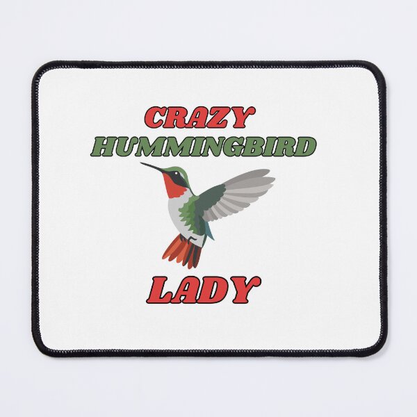 Item preview, Crazy Hummingbird Lady Bird Lover Red Green Stylistic  designed and sold by julyperson.