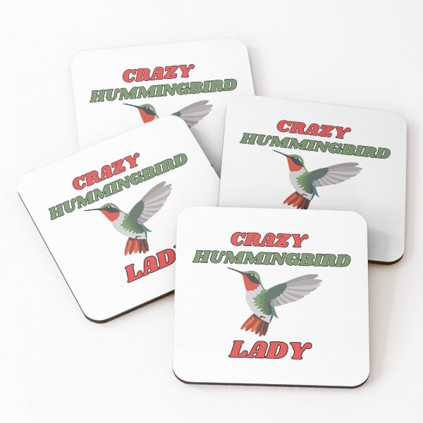 Item preview, Crazy Hummingbird Lady Bird Lover Red Green Stylistic  designed and sold by julyperson.