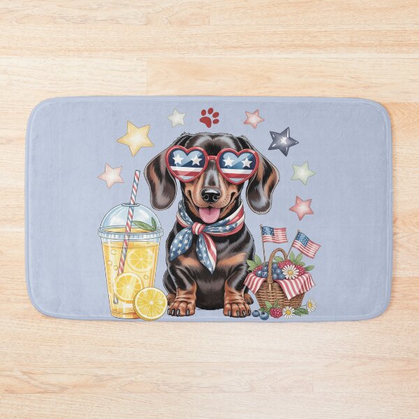 Item preview, Patriotic Dachshund in Heart Sunglasses American Flag Bandana designed and sold by tamdevo1.