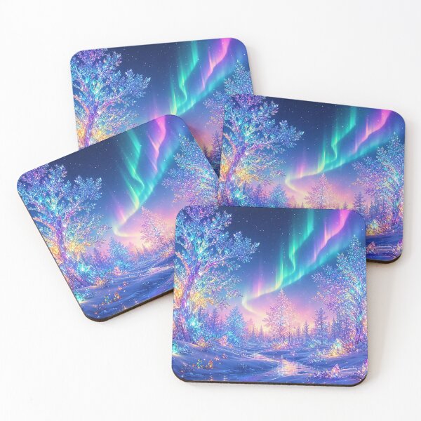 Item preview, Magical Crystal Forest Bright Colourful Northern Lights designed and sold by acceleratorhams.