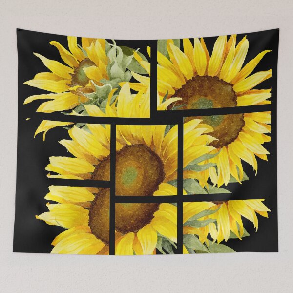 Item preview, Modern Fragmented Sunflower Watercolor Botanical Art designed and sold by GreenVerseStore.