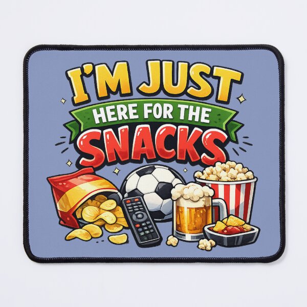 Item preview, I'm Just Here For The Snacks Funny Football Design designed and sold by planetreynolds.
