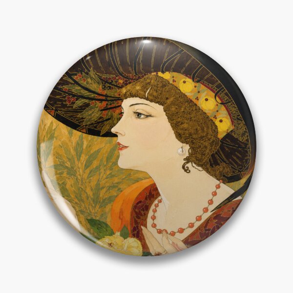 Item preview, Woman in profile, bust-length, smoking Georges de Feure - Art Nouveau Fashion Portrait for Vintage Elegance Collectors designed and sold by RickE.