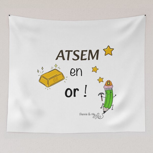 Item preview, ATSEM in gold – gift idea to thank a nursery school assistant designed and sold by Pennie & cie.