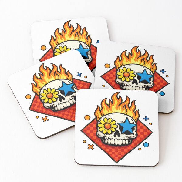 Item preview, Flaming Skull Star Eye Weird Sticker designed and sold by octozap.