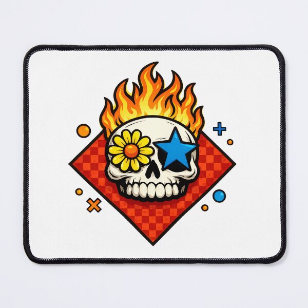 Item preview, Flaming Skull Star Eye Weird Sticker designed and sold by octozap.