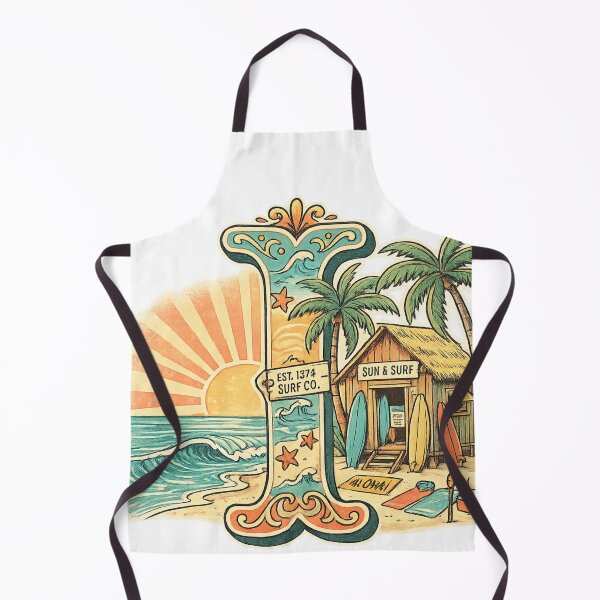 Item preview, Letter I Tropical Beach Surf Retro Initial Art — Summer Hawaii Gift Sticker designed and sold by irfanshikh.